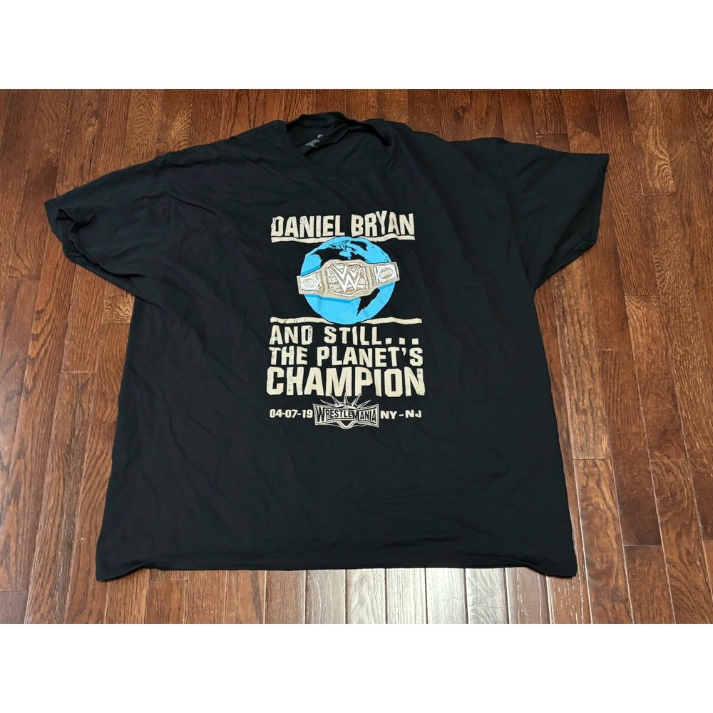 WWE Authentic Daniel Bryan Planet's Champion Black Graphic T Shirt 3XL
